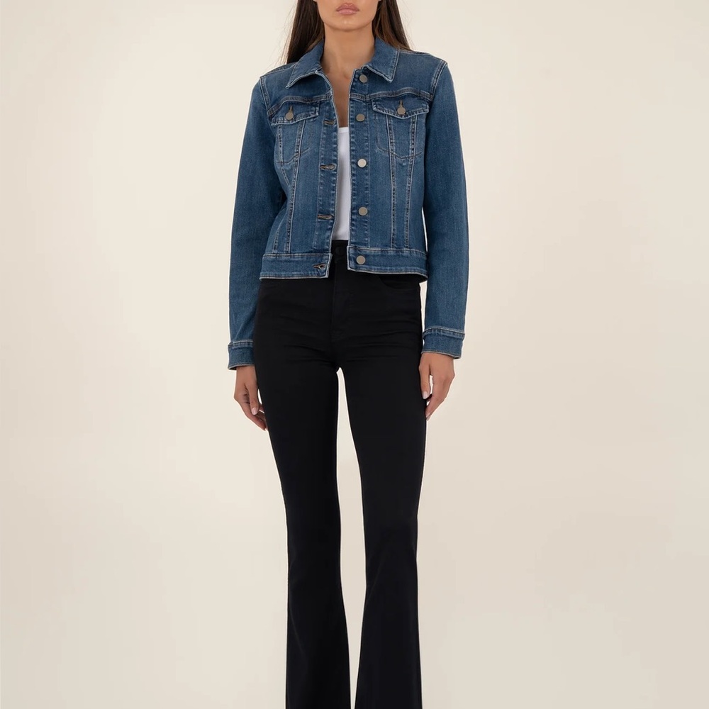KUT from the Kloth | Cropped & Fitted Denim Jacket | M - Picture 6 of 12